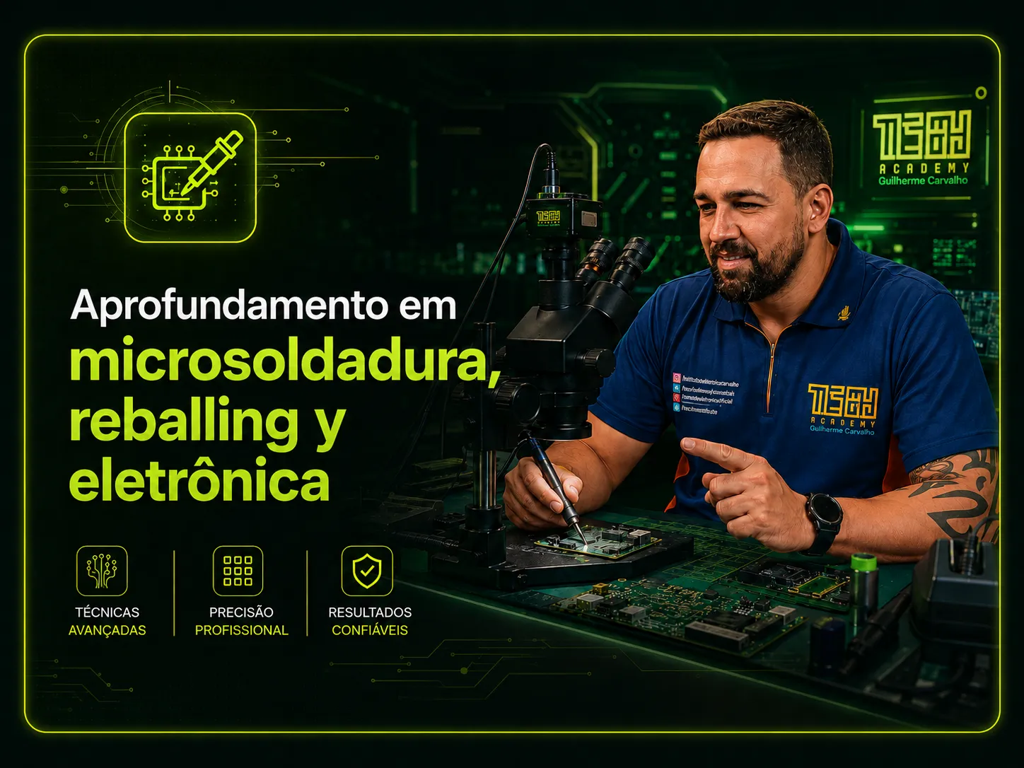 Aprofundamento em microsolda, reballing e eletrônica